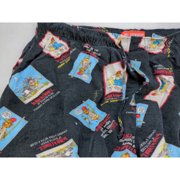 Jeff Foxworthy Sleep Pants Lounge Pants Size L Black Graphic Logo - Picture 7 of 11